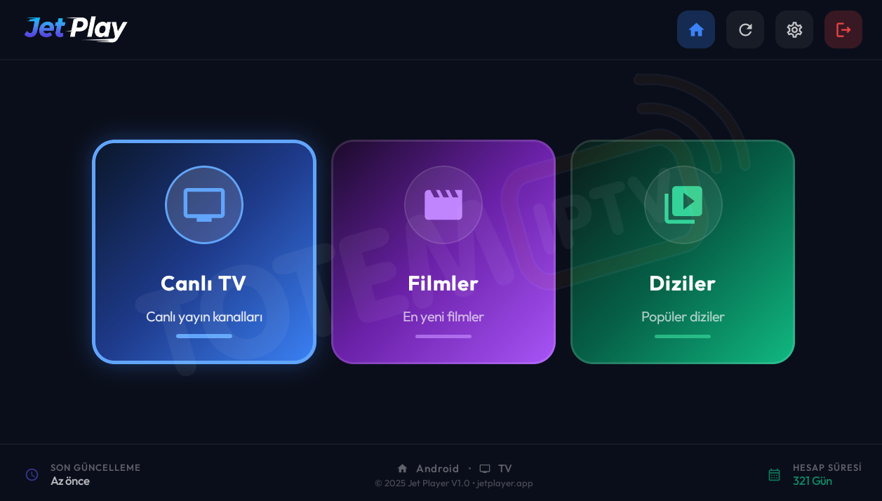JetPlay TV ekran görüntüsü